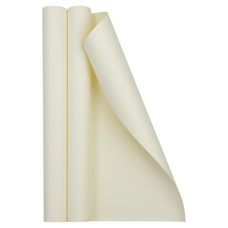 ورق تغليف هدايا جام 526 قدم مربع إجمالي 17 بوصة × 18 قدم كل ورق عاجي غير لامع عبوة من 2 لفة